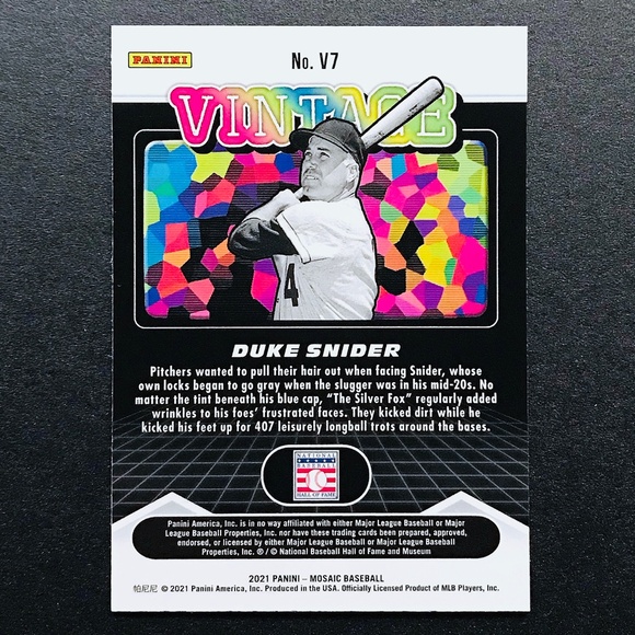 Duke Snider - 2021 Panini Mosaic Vintage #V7 - Picture 2 of 2